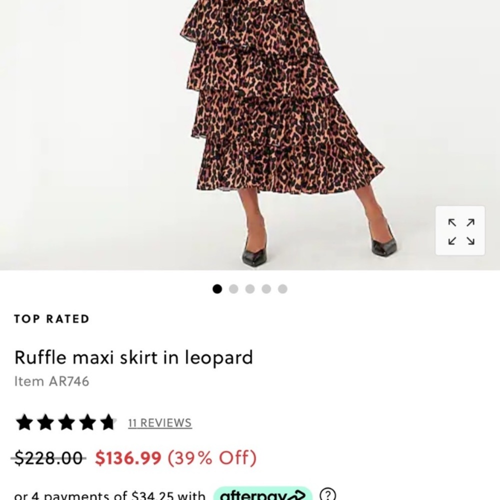 Leopard Cheetah tiered ruffle maxi skirt j. Crew - Picture 5 of 7
